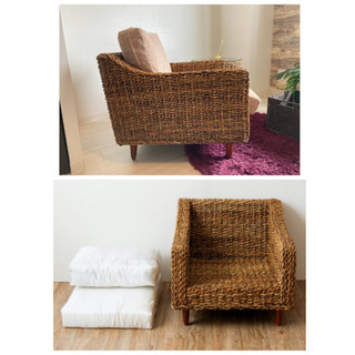 ソファー 脚付き＆丸テーブル＆カバーセット(別売り可)リゾート バリ家具 アジアンテイスト 値下げ可能