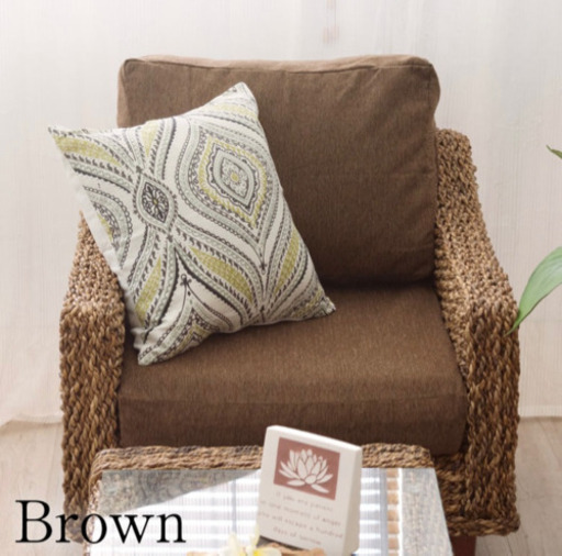 ソファー 脚付き＆丸テーブル＆カバーセット(別売り可)リゾート バリ