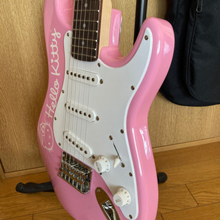 弦楽器、ギター ★かなり美品！★レア物★Hello Kitty/Squier by fender/MINI/ミニギター/ハローキティ/ソフトケース付き/かわいい/道央・道南手渡しOK