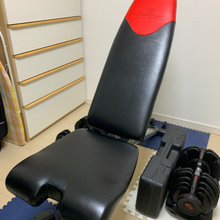 BOWFLEX ベンチ、可変式ダンベル2個(41k g)、おまけ - スポーツ