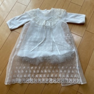 【ネット決済】ベビードレス(白)　サイズ50〜70