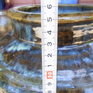 当時物・白岩焼・楢岡焼　甕　壺　大型　傷あり