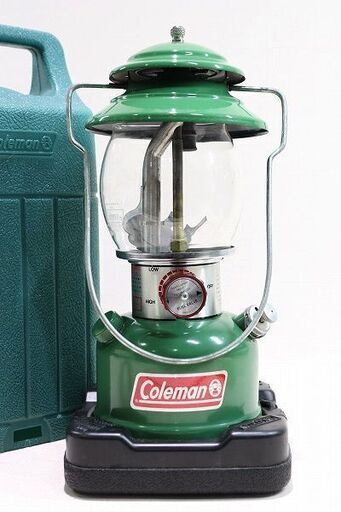 【苫小牧バナナ】希少 Coleman/コールマン 200B グリーン ワンマントルランタン 97年 カエル色 動作確認済み ケース付き♪