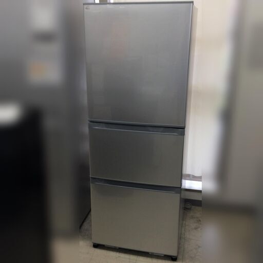 J587 6か月保証付き！ TOSHIBA 東芝 ノンフロン 3ドア冷凍冷蔵庫 GR-M33S(S) 330L シルバー 2018年製 クリーニング 動作確認済み