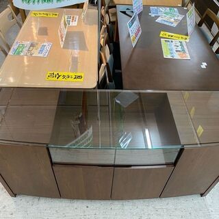 【愛品館 江戸川店】ガラストップ リビングボード　サイドボード　ID:157-007781-007　配送可　き配送可