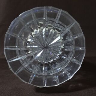☆ 年代物 未使用品 ボヘミアン チェコガラス 切子カット花瓶 MADE IN 