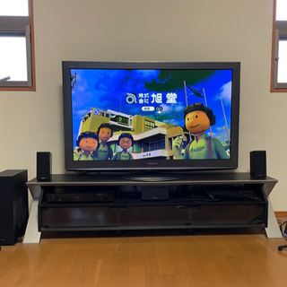 本日限定！50インチ　プラズマテレビ　テレビ台　5chサラウンドスピーカー　アンプ　PS3　トルネ　全てセット 本日限定！50インチ プラズマテレビ テレビ台 5chサラウンドスピーカー
