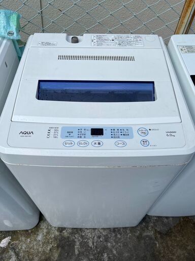 当日翌日配送可■都内近郊無料で配送、設置いたします■2012年製　洗濯機　AQUA　6キロ　AQW-S601■AQ01