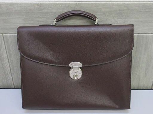 ss2520　アクアスキュータム　ビジネスバッグ　ブラウン　レザー 　Aquascutum　茶　メンズ　ブリーフケース　鍵付き 　男性　鞄　カバン　仕事用　書類　薄型　外ポケット付き
