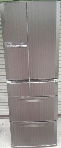 三菱 6ドア冷凍冷蔵庫 MR-E47S-DW1 465L ダークウッド 美品10年製 配送無料