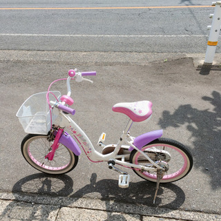 子ども用自転車✨女の子向け✨タケダ✨16インチ　白色✨鍵なし✨中古品