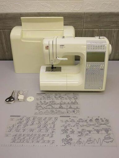 ss2524　ジューキ　コンピューターミシン　HZL-9900　ホワイト 　JUKI　CPミシン　文字刺繍　模様　名前　刺しゅう　自動糸切り