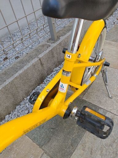 子ども用自転車　14型　黄色　あさひ