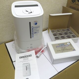 お値下げ！新品・アウトレット特価！高純度次亜塩素酸水溶液生成パウダー クリアランスα・専用超音波霧化器 クリアランス AT-45 除菌 消臭 加湿器　西岡店