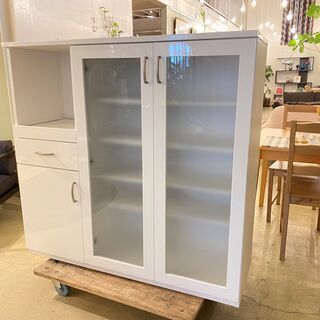 値下げしました!!】松田家具 2面レンジボード 収納 スチームオーブン 