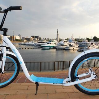 スカイスクーター☆新品♪sky scooter！ストリートでサーフィン★SMART　HACKER！キックボード＆キックスクーター！KB3☆KB2・ターコイズ白