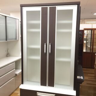 ニトリ 食器棚 2枚扉 ダークブラウン 【トレファク岸和田店】