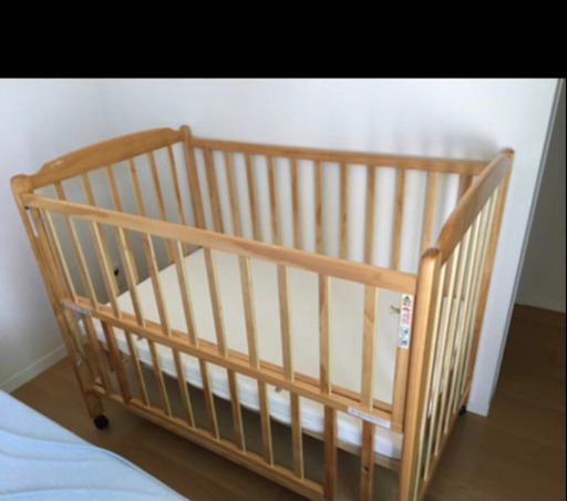 交渉中】Wオープン ママ楽高床ミニベッド 【9月末まで】