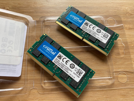 PCパーツ Crucial 32GB Kit (2 x 16GB) DDR4-2666 SODIMM CT2K16G48FD8266