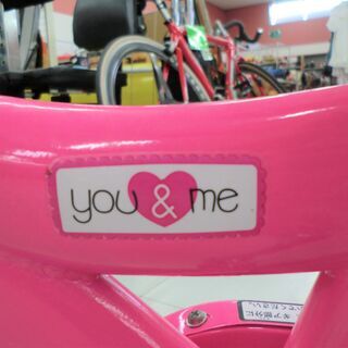 子供用自転車 AVIGO 12インチ you&me 押し手付き 補助輪付き ピンク 苫小牧西店