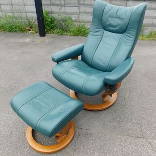 エコーネス ストレスレスチェア用 オットマン グリーン エコーネス 緑 オットマン無し 状態:B +