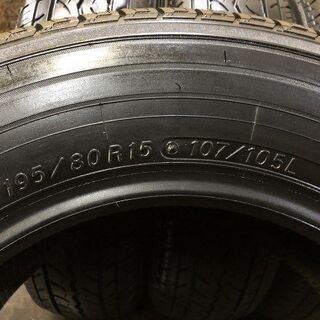 YOKOHAMA JOB RY52 195/80R15 107/105L LT 15インチ 夏タイヤ 4本 2016年製 バリ溝 キャラバン ハイエース等　(TE553) クレジットカード QR決済可能