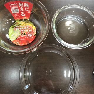 （店頭販売済）2周年記念 💝 iwaki　耐熱ガラス皿　レンジ・...