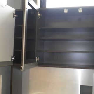 k301☆パモウナ☆食器棚・レンジボード☆ブルモーション機能3段付き☆幅1000㎜☆良品☆近隣配達、設置可能