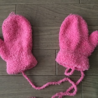 かわいいピンクの手袋