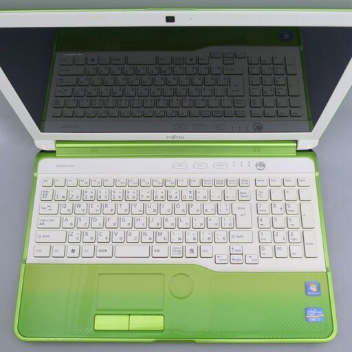 1台限定 新品SSD搭載 グリーン色 ノートパソコン 良品 15.6型 富士通 