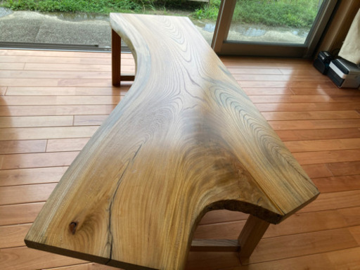 熊本産 欅 銘木 センターテーブル、ダイニングテーブル 約150×幅max79