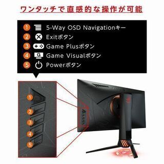 世界の ゲーミングモニター ASUS VG278QRーR 27型 165Hz ディスプレイ