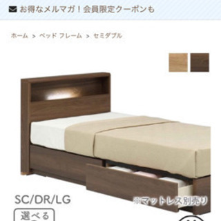 【購入者決定】定価72,600円　セミダブルベッドフレーム(フランスベッド)
