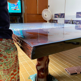 黒檀一枚板ダイニングテーブル