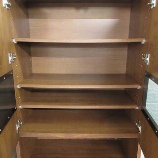 ss2537【中古】 食器棚 カップボード ブラウン クアトロ モダン 