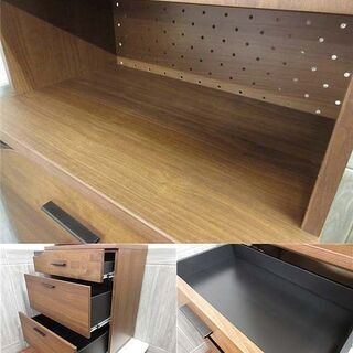ss2537【中古】 食器棚 カップボード ブラウン クアトロ モダン 