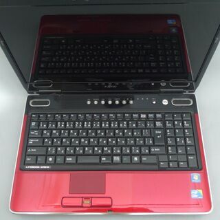 1台限定 レッド色 ノートパソコン 中古良品 15.6型 富士通 AH700/5A