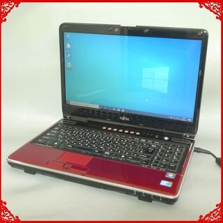 1台限定 レッド色 ノートパソコン 中古良品 15.6型 富士通 AH700/5A Core i5 4GB 500G Blu-ray 無線LAN webカメラ Windows10 Office 1台限定 レッド色 ノートパソコン 中古良品 15.6型 富士通 AH700/5A