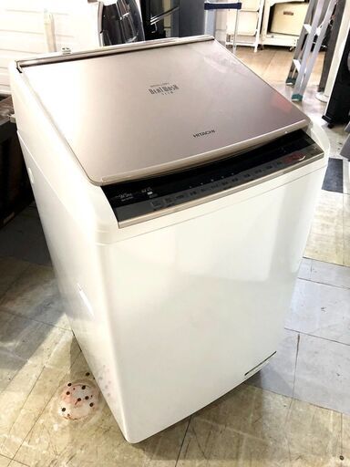 札幌近郊　送料無料　2019年製　 HITACHI ビートウォッシュ BW-DV90C タテ型 洗濯乾燥機 全自動洗濯機 9kg 日立