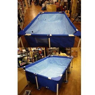 INTEX 家庭用プール 幅220×奥行150×高さ60㎝ 長方形 大型 メタルフレーム インテックス 組立てプール 札幌 厚別店 INTEX 家庭用プール 幅220×奥行150×高さ60㎝ 長方形 大型