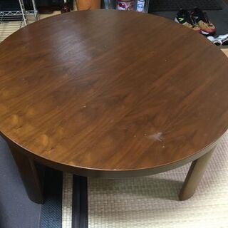 【※22日まで】丸形木製テーブル　直径80cm×高さ35cm