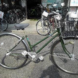 中古自転車１５６６　前後タイヤ新品！２７インチ　３段ギア　LEDオートライト