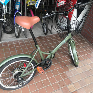 20インチ かご付き カーキ色 20インチ JEEP 外装6段変速 かご付き カーキ