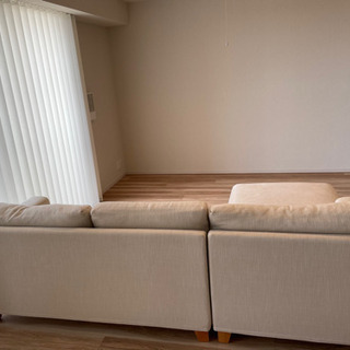 ② L字ソファー　カウチソファー　IDC  アイボリー