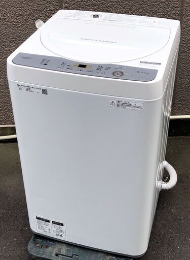 ㉔【6ヶ月保証付・税込み】美品 シャープ 5.5kg 全自動洗濯機 ES-GE5C 2019年製【PayPay使えます】