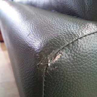 【愛品倶楽部柏店】　ＮＩＴＯＲＩ　ニトリ　アルタ　ハイバック本革３人掛けソファー　深緑　【店舗同時販売中】