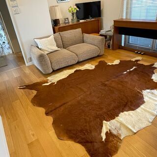 Amazon | 特大 コロンビア産 本革 天然皮革 カウラグ カウハイド