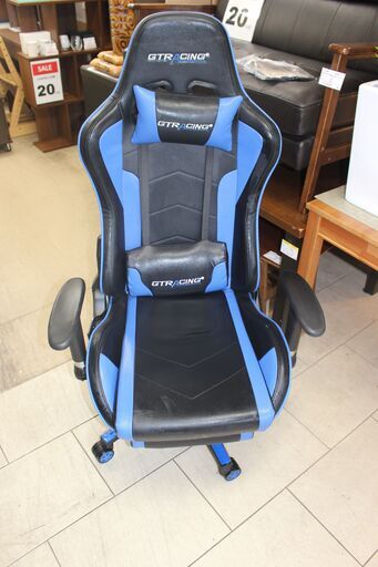 美品！GTracing GT890YJ-BLUE スピーカー付 ゲーミングチェア★大幅値下げ★店頭販売★有料配送 6840円