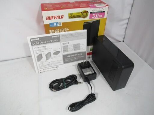 JKN2561/外付けハードディスク/HDD/容量3TB/ブラック/USB3.0対応/バッファロー/BUFFALO/HD-LC3.0U3-BKD/美品/良品/中古品/