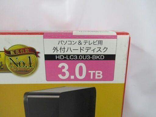 JKN2561/外付けハードディスク/HDD/容量3TB/ブラック/USB3.0対応/バッファロー/BUFFALO/HD-LC3.0U3-BKD/美品/良品/中古品/